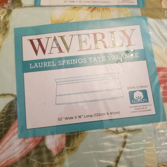 Waverly Laurel Springs Tate Valance Floral 52x16 in Set of 2 NEW Tropical Summer - Picture 6 of 6